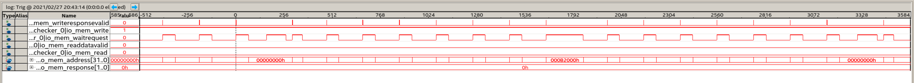 Avalon interface between Memory Checker and DDR3 controller